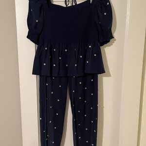 HILL HOUSE Jewel Jammies, navy